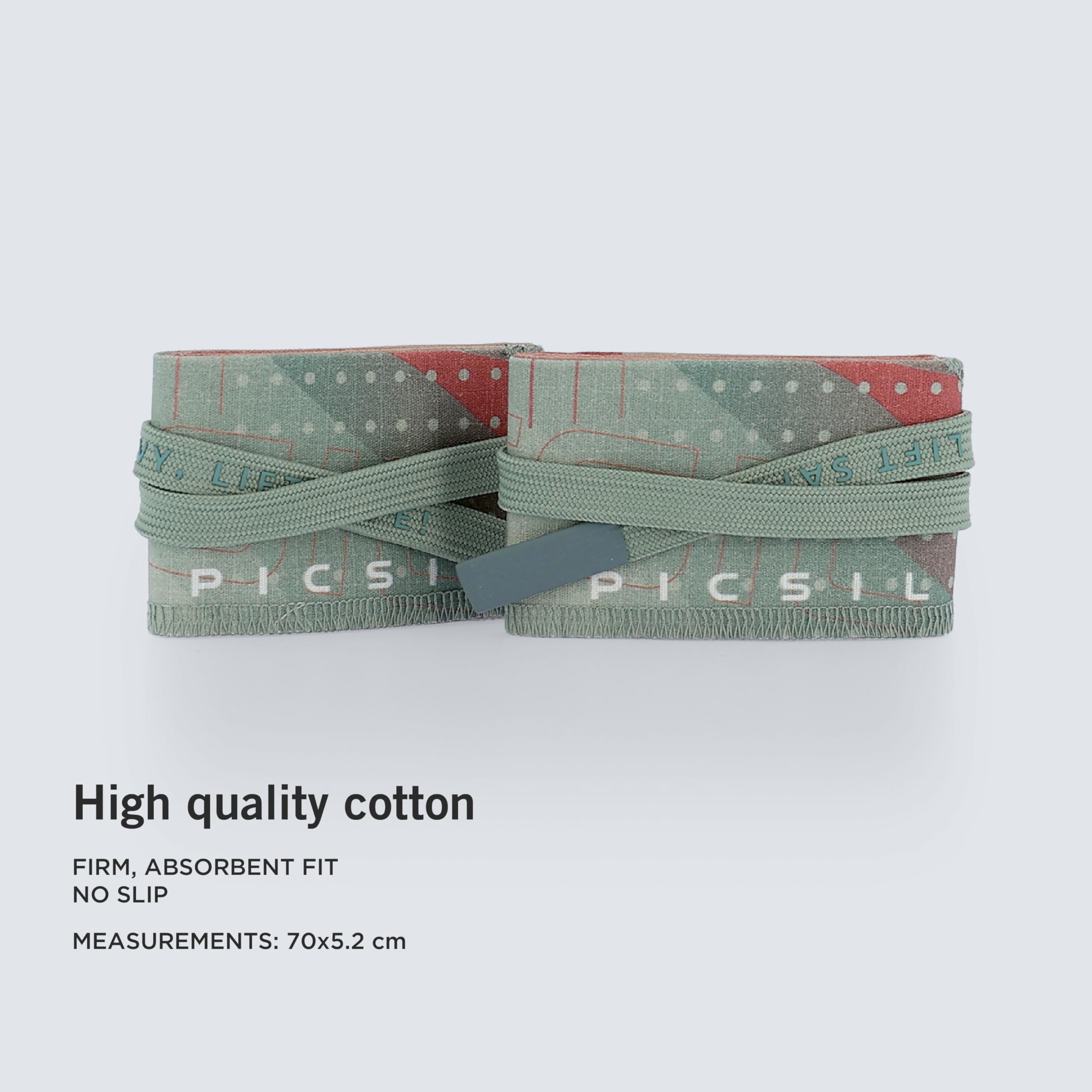 PICSIL Adjustable Wrist Support, Premium Fabric Weightlifting and Yoga Sweat Bands for Gym, for Women and Men, 1 Pair - Image 4