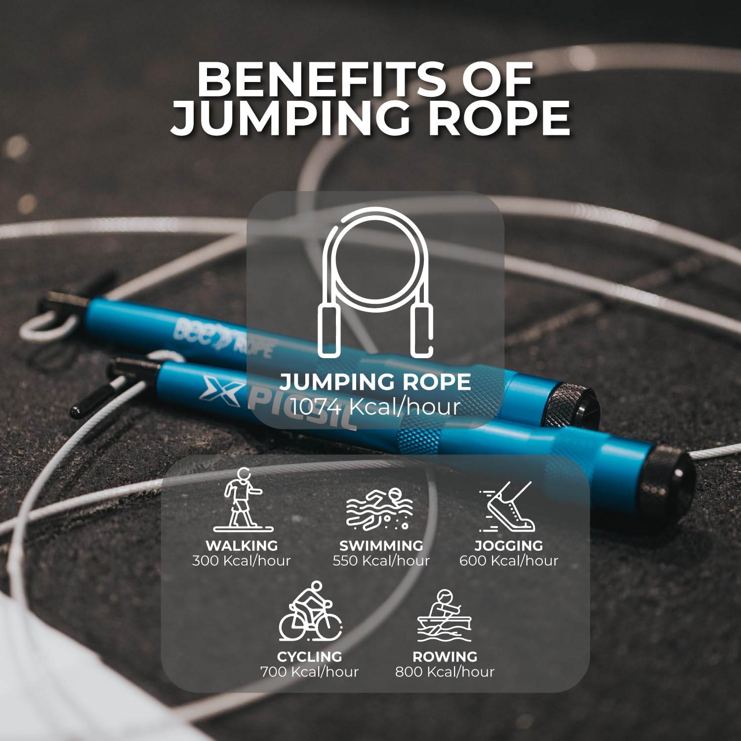 PICSIL - BEE High Speed Skipping Rope | Aluminum & Double Bearing System | Self-Adjusting for Cross Training, Boxing & Fitness | Lightweight 7.4oz | Adaptable for Men, Women & Children | - Image 3
