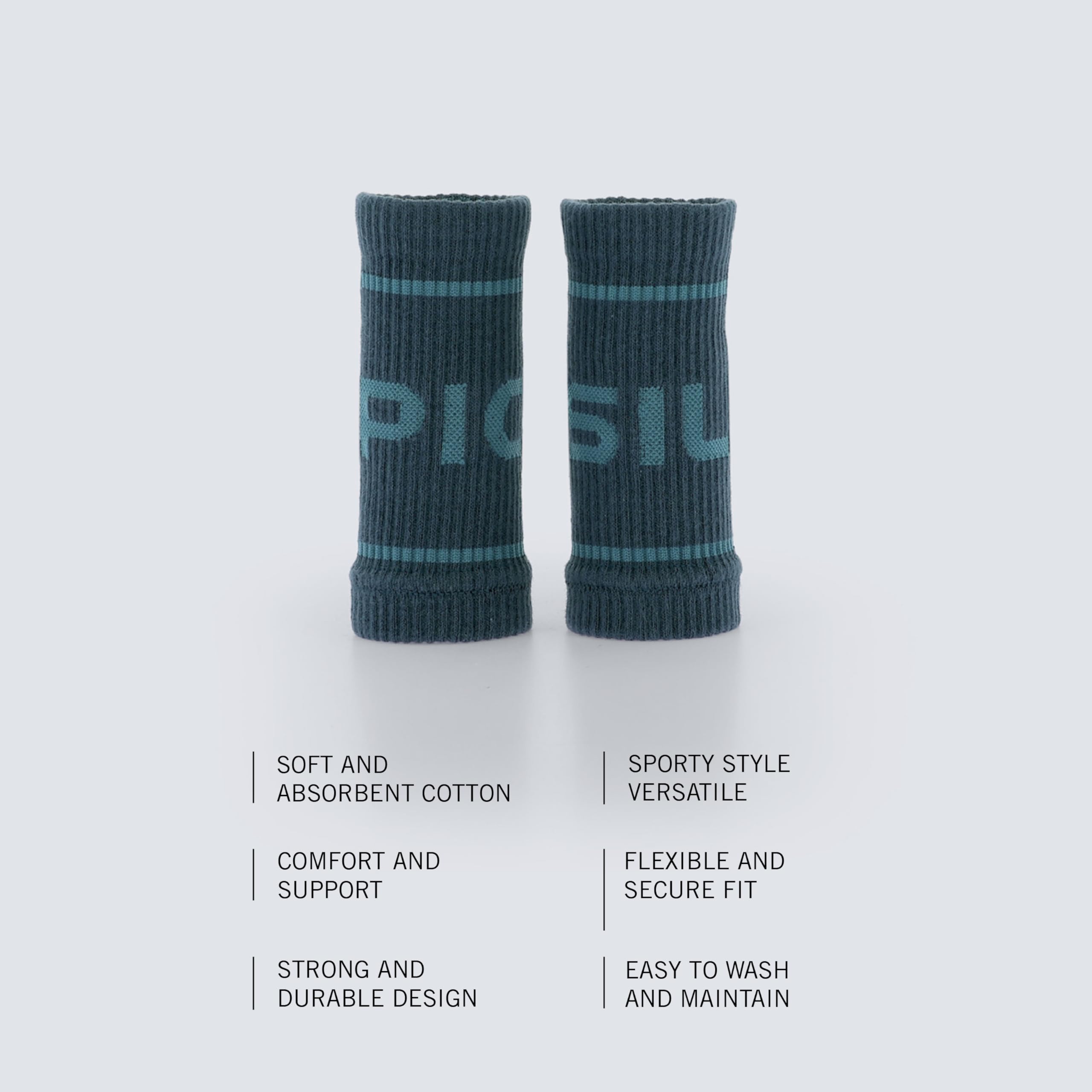 PICSIL - Cotton Sports Wristbands | Absorbent and Breathable | Ideal for Gym, Cross Training, Running and Tennis | Use with Grips | Unisex Design | - Image 3