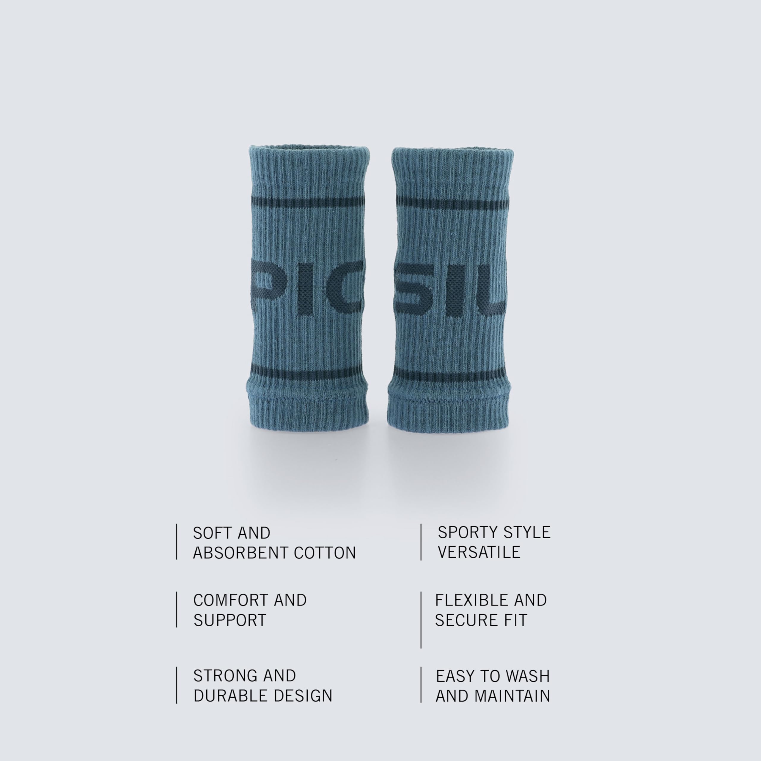 PICSIL - Cotton Sports Wristbands | Absorbent and Breathable | Ideal for Gym, Cross Training, Running and Tennis | Use with Grips | Unisex Design | - Image 3