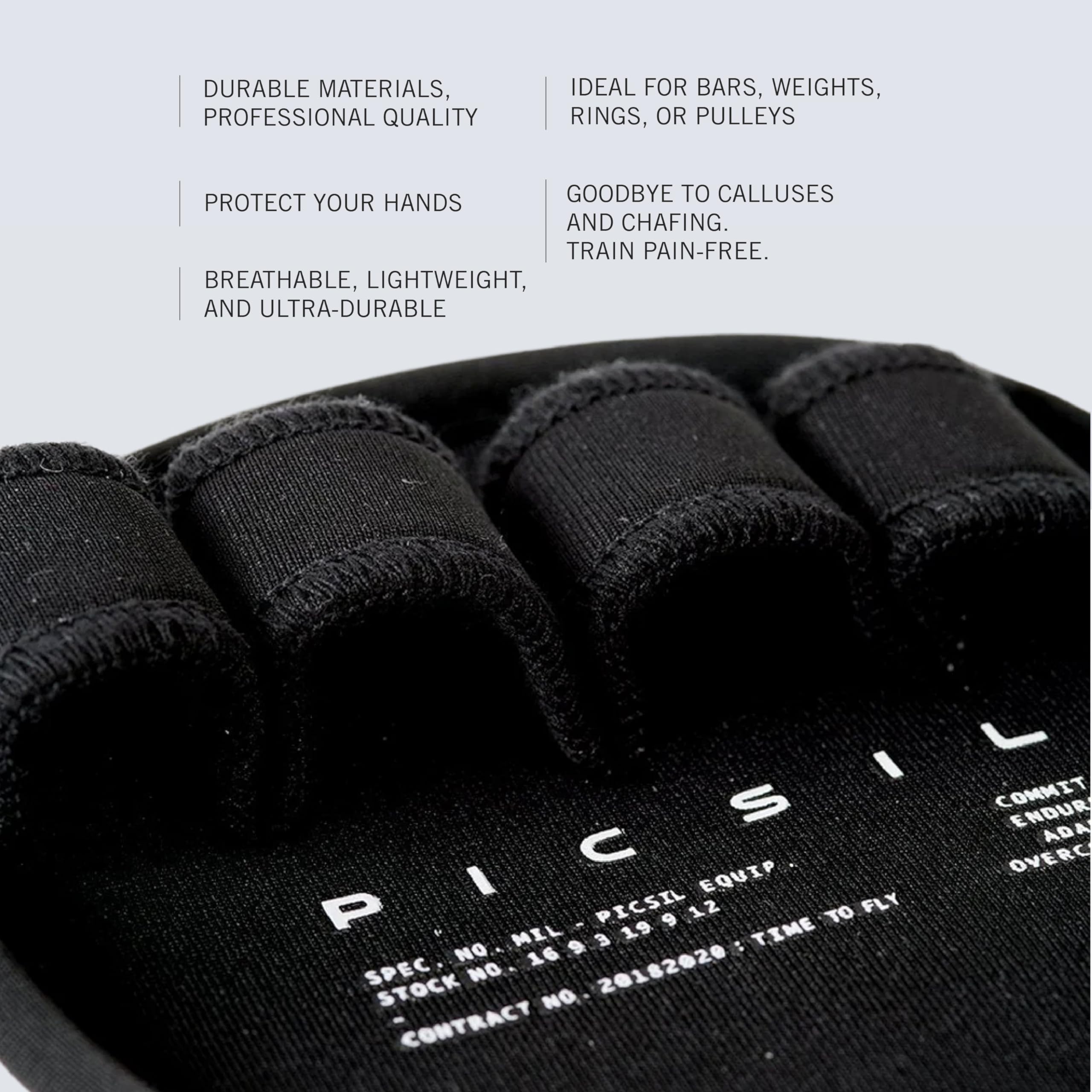 PICSIL - Fitness Grips Pads | Alternative to Gym Gloves | Strong Neoprene Grip for Weightlifting & Cross Training | Suitable for Men & Women | Design for Dumbbells and Pull Ups | One Size | - Image 3