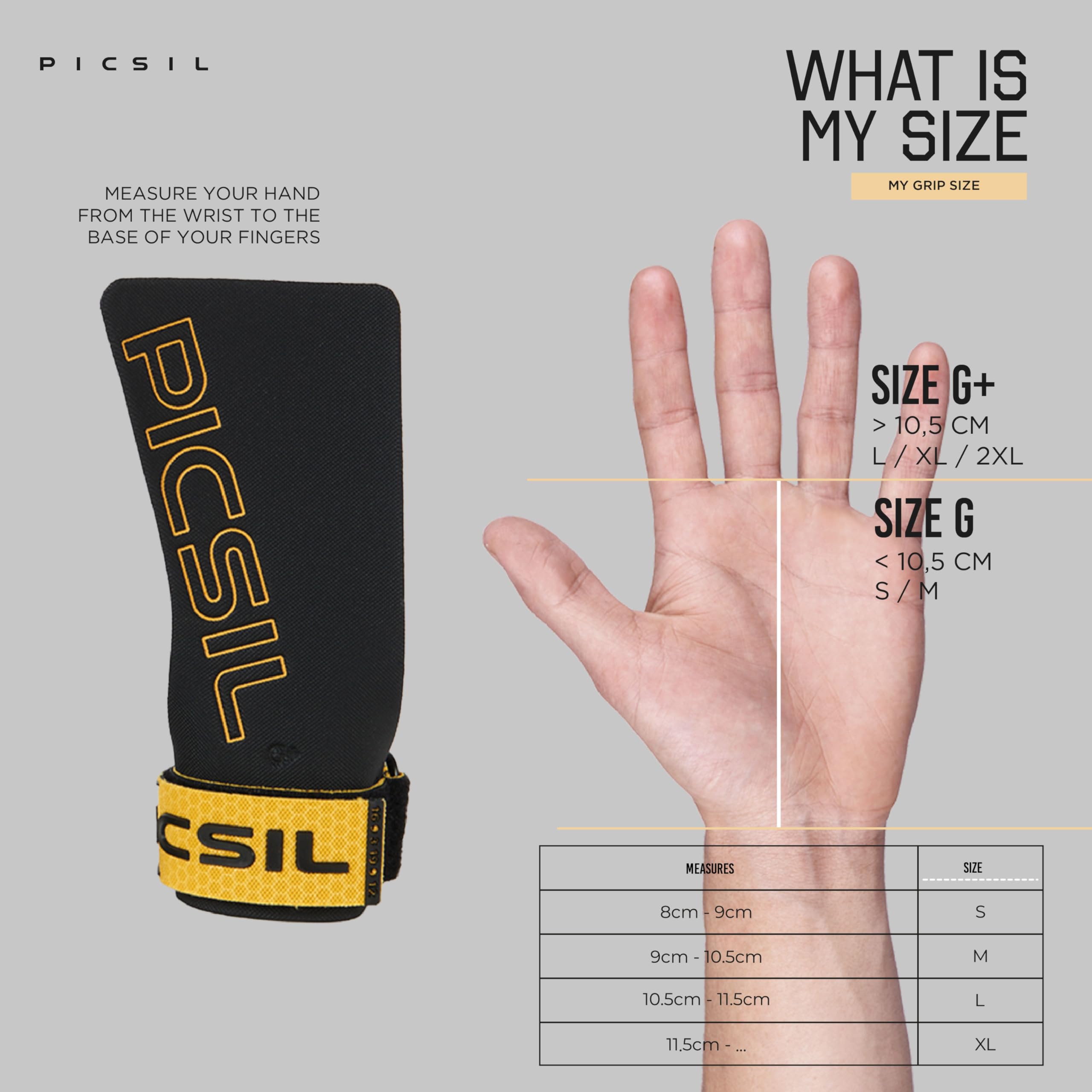 PICSIL Golden Eagle Hand Grips, Fingerless Grip Gloves Wrist Support for Weightlifting & Gymnastics with Micro-Diamond Technology for Magnesium Retention, Blocks Tears & Blisters - Image 5