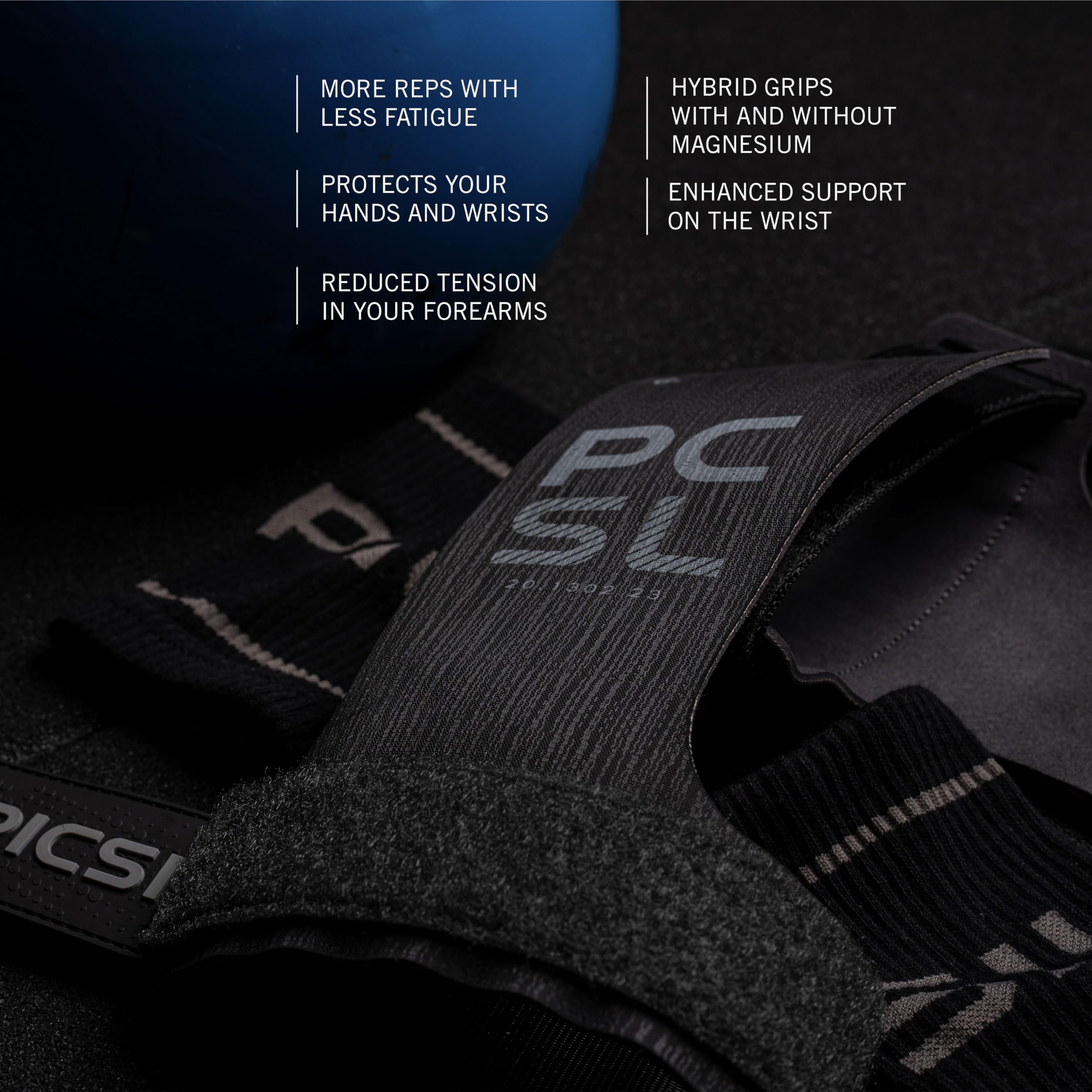PICSIL - Heron Grips + Wristbands + Carry Bag | Full Hand Protection for Crosstraining & Gym | Use Without Chalk | Hybrid Grip with PU, Aramid & Microfiber | Unisex - Image 4