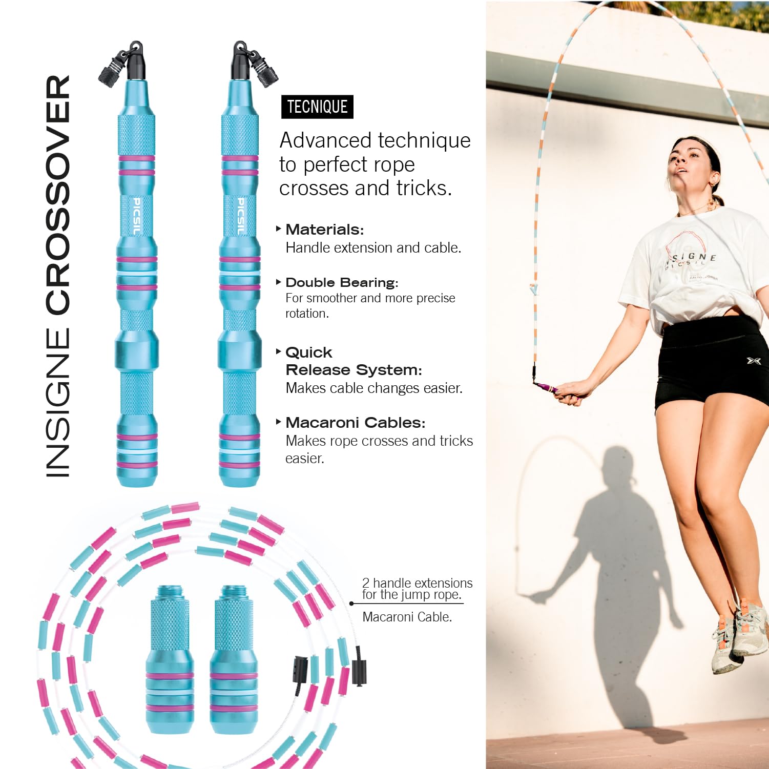 PICSIL Insigne 3-in-1 Jump Rope System: Choose between Speed Rope or Weight Pack – Professional Training Gear for Speed and Strength - Image 3
