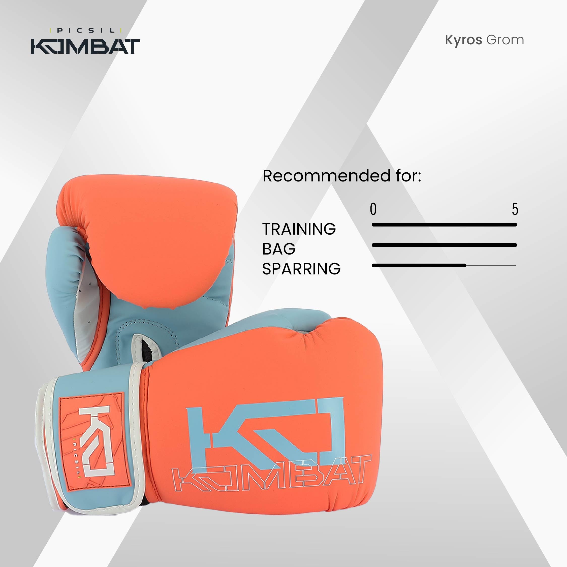 Picsil Kombat Kyros Grom Boxing Gloves, Training and Combat Gloves for Muay Thai, MMA, Kickboxing, Unisex Design - Image 3