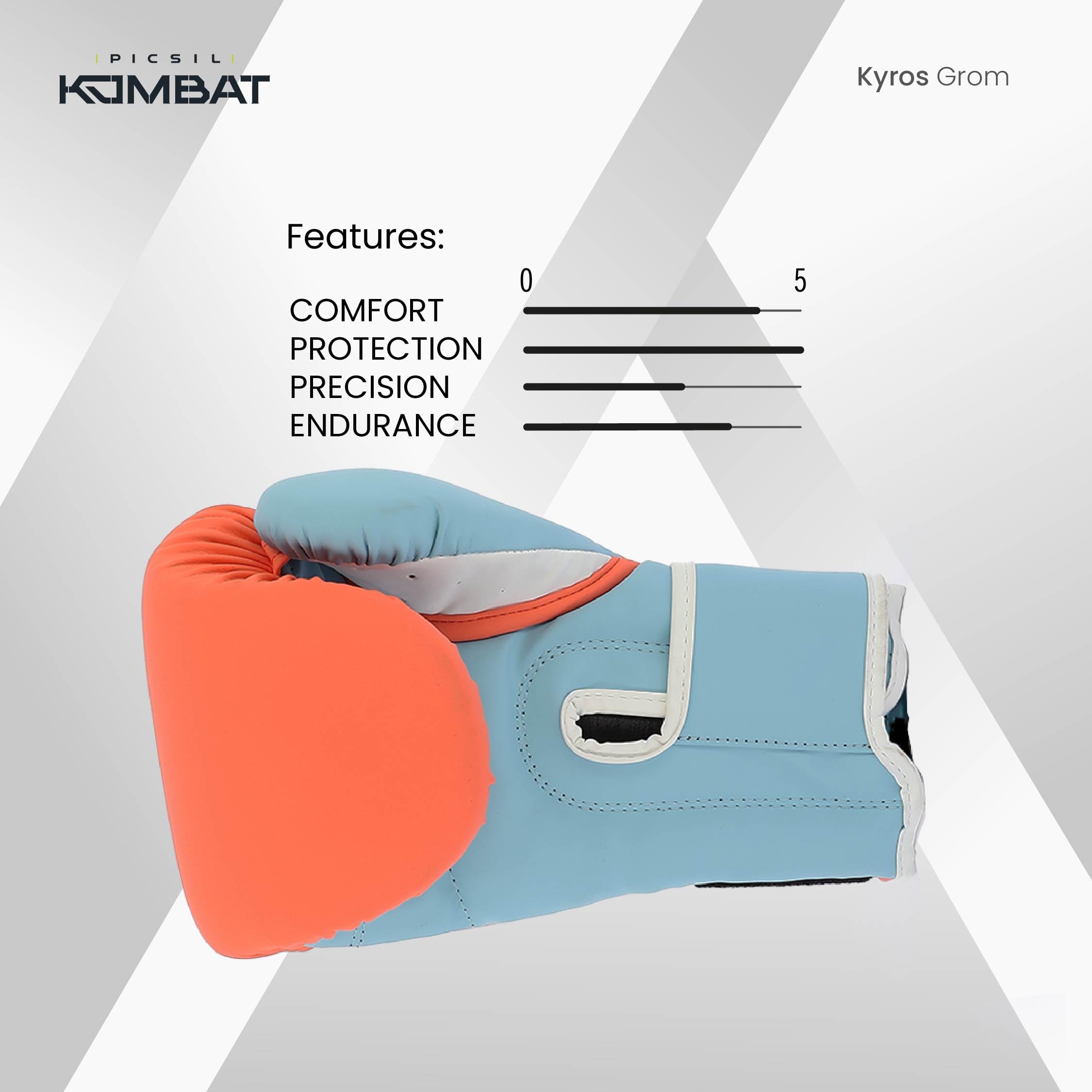 Picsil Kombat Kyros Grom Boxing Gloves, Training and Combat Gloves for Muay Thai, MMA, Kickboxing, Unisex Design - Image 4