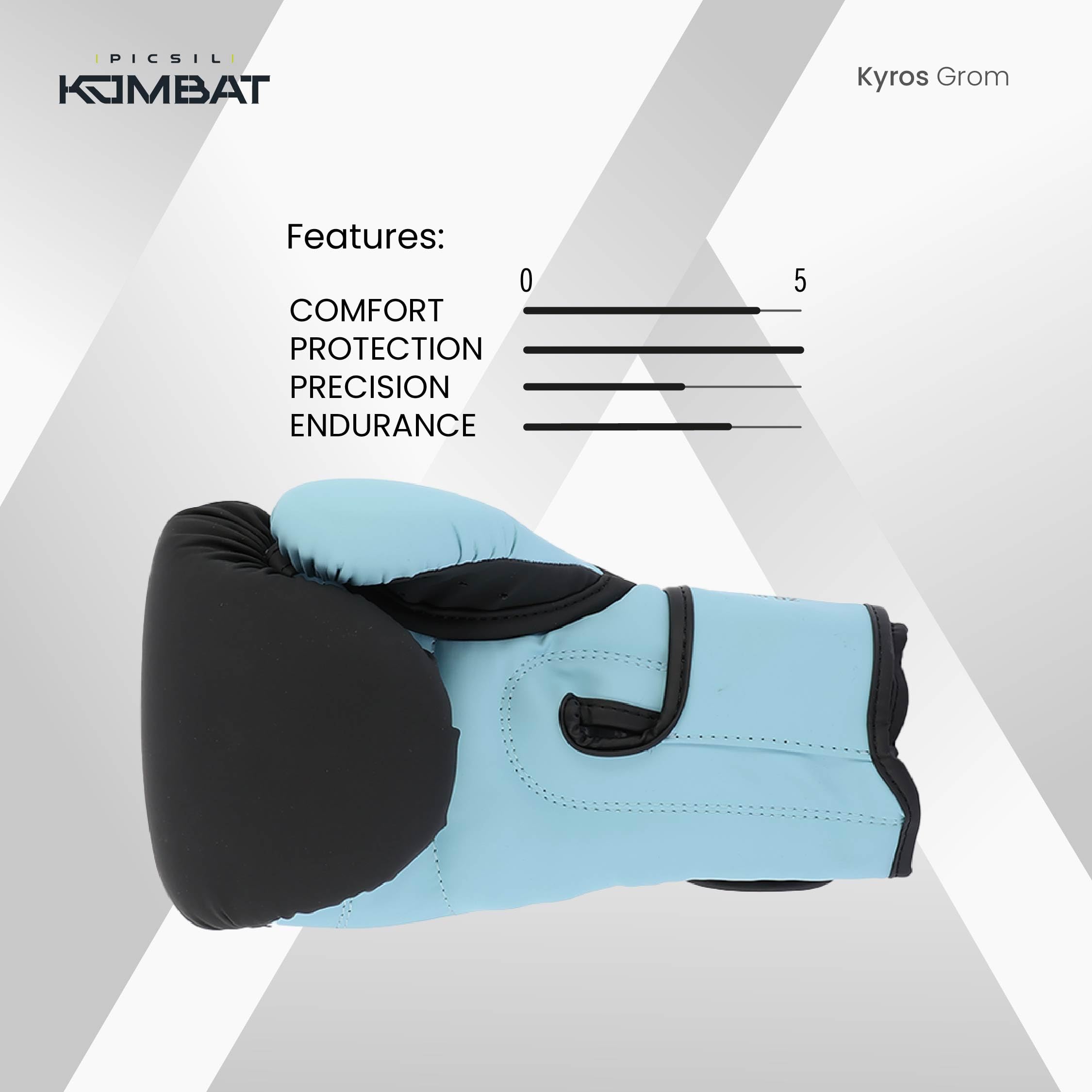 Picsil Kombat Kyros Grom Boxing Gloves, Training and Combat Gloves for Muay Thai, MMA, Kickboxing, Unisex Design - Image 4