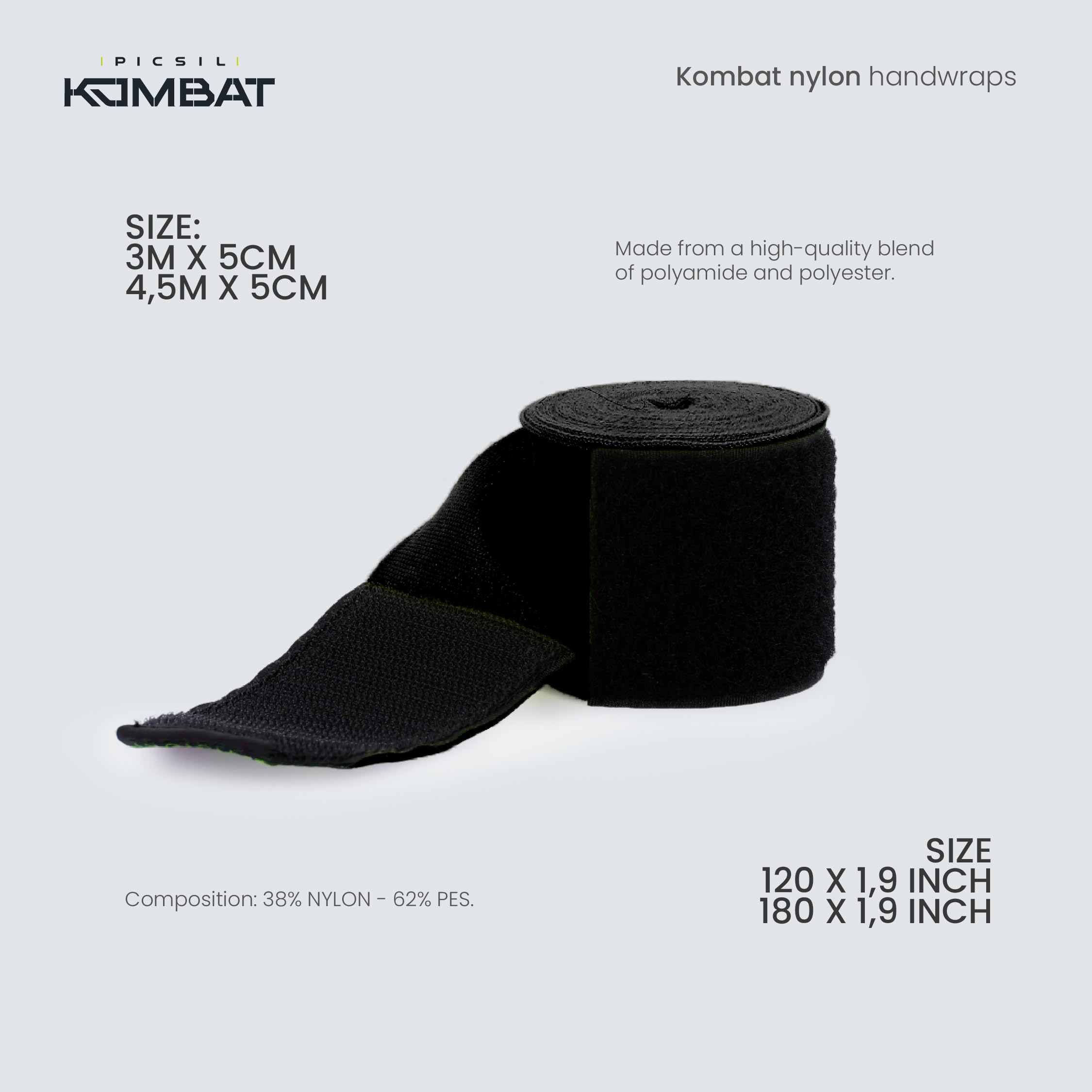 PICSIL Kombat Martial Arts Hand Wraps, Boxing Hand Wraps, Muay Thai, Kickboxing, Unisex Design - Image 4