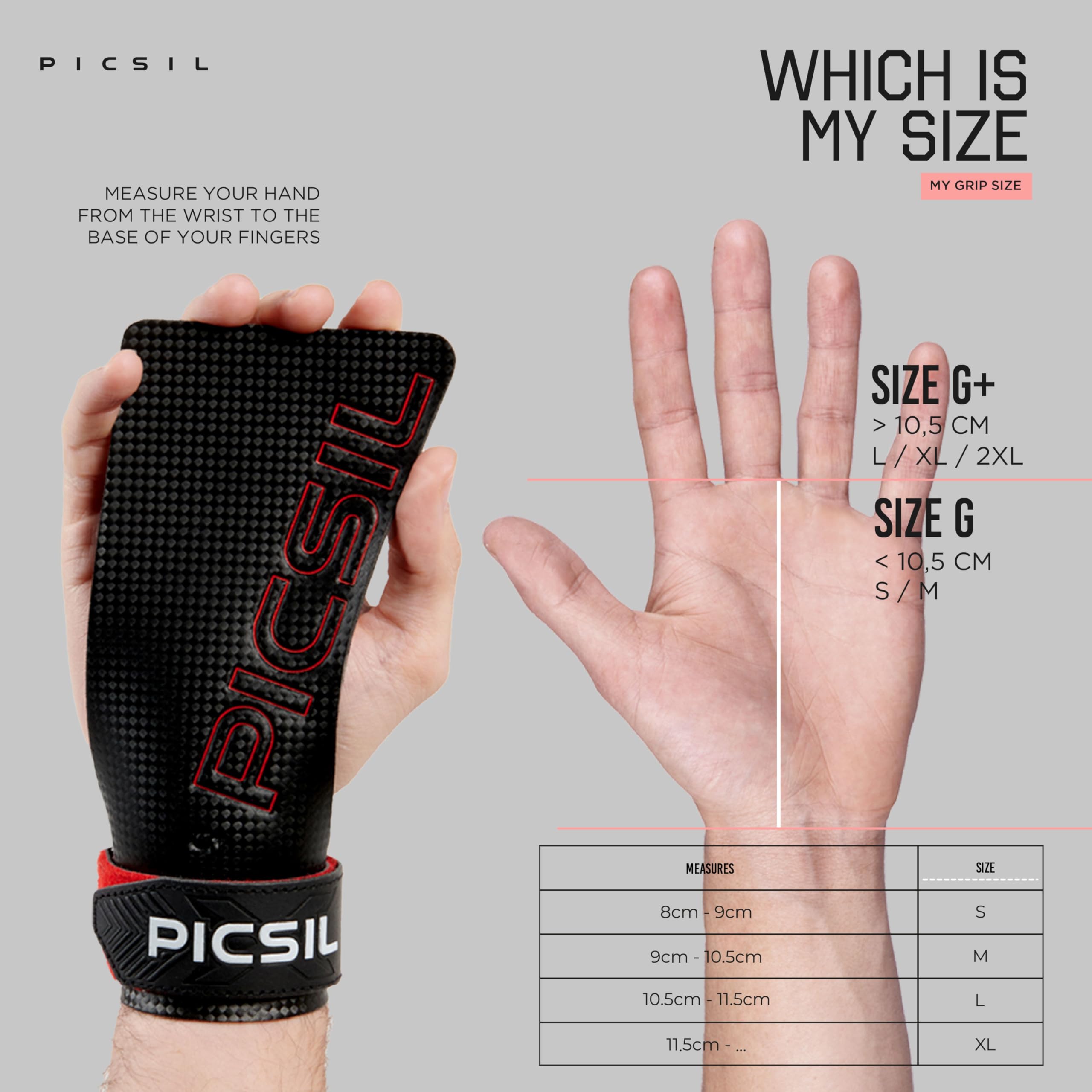PICSIL - RX Grips | Synthetic Workout & Gymnastics Grips | Ultra-Resistant Carbon Fibre for Cross Training | Helps Prevent Tears & Blisters | Carbon Fibre Material | Use wiht Chalk | - Image 5