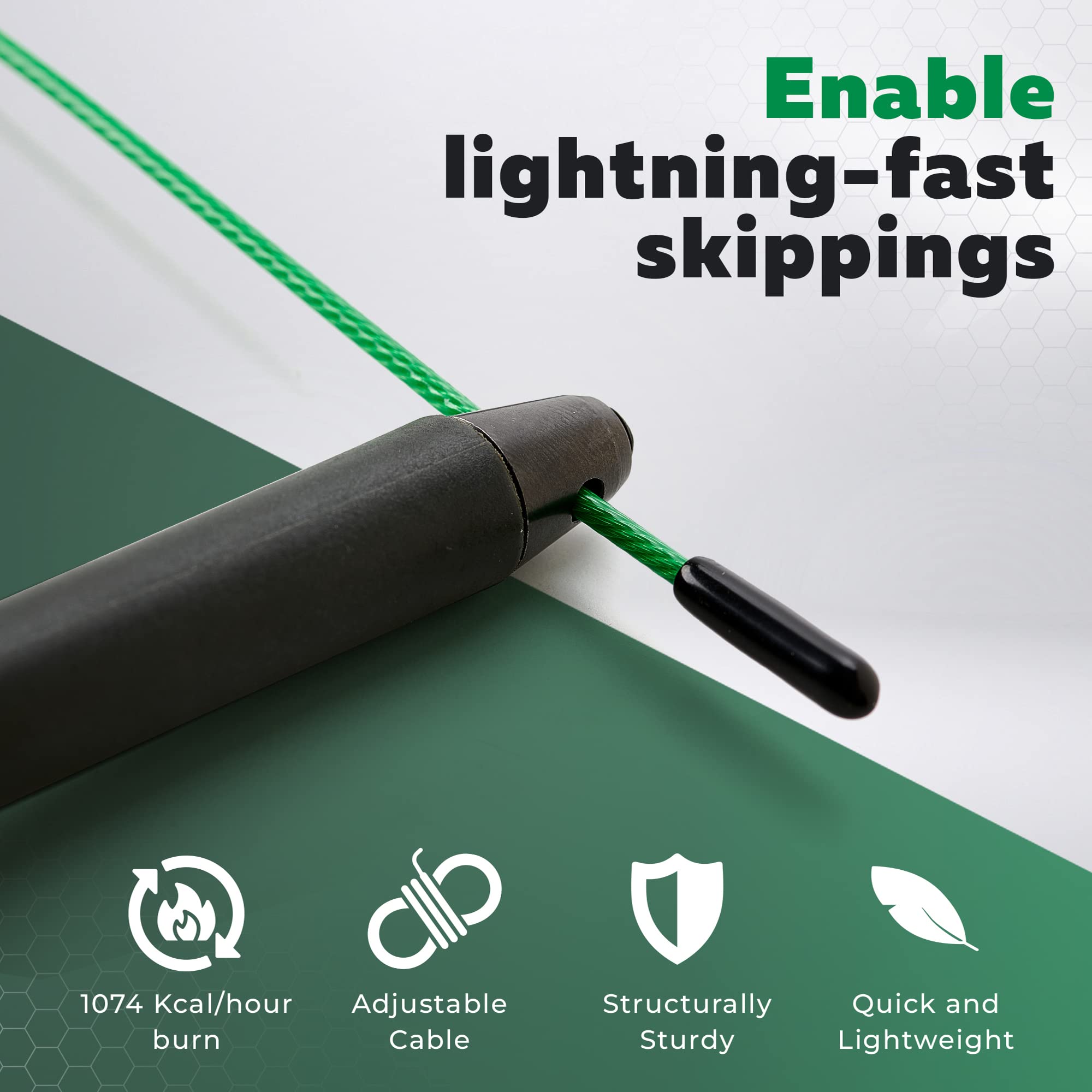 PICSIL - Sphinx Rope | 360° Spin Jump Rope | Dual Bearing System | Fast & Lightweight for Fitness, Cross Training Boxing | Adjustable Cable| Double Rolling | - Image 4