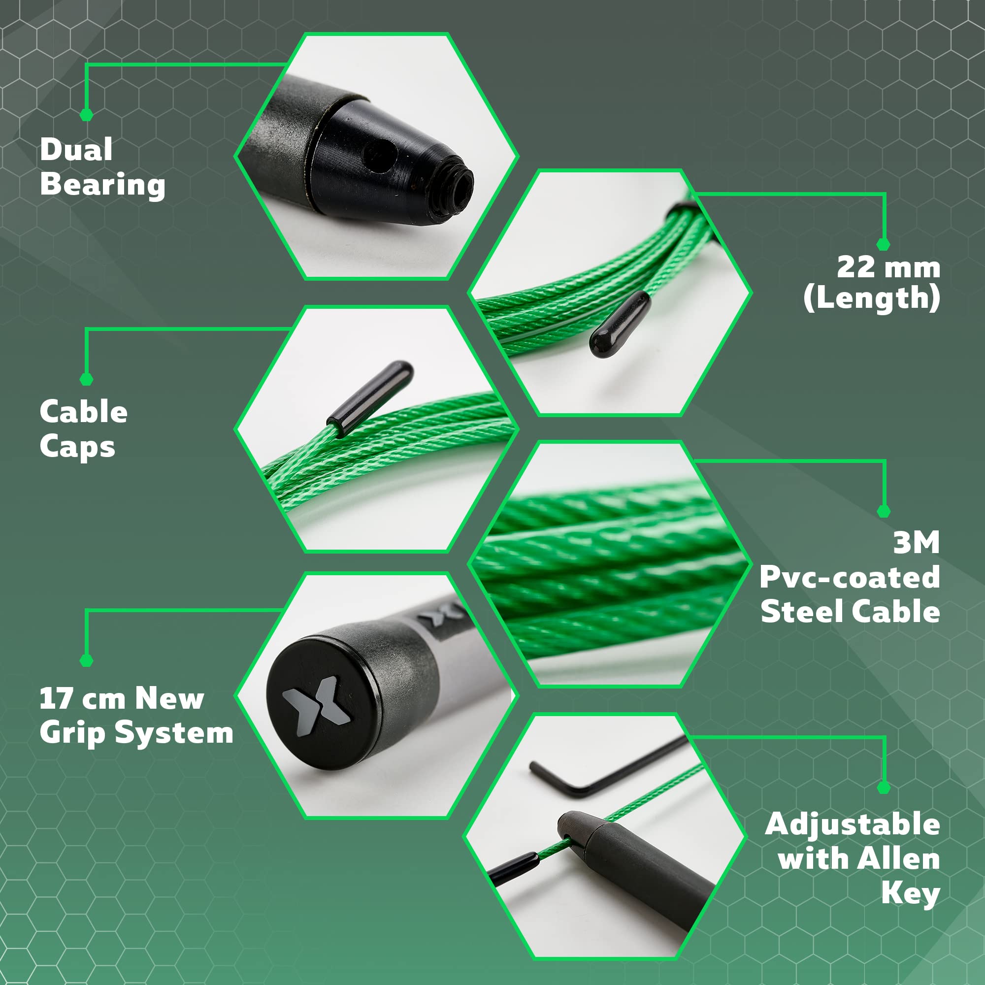 PICSIL - Sphinx Rope | 360° Spin Jump Rope | Dual Bearing System | Fast & Lightweight for Fitness, Cross Training Boxing | Adjustable Cable| Double Rolling | - Image 5