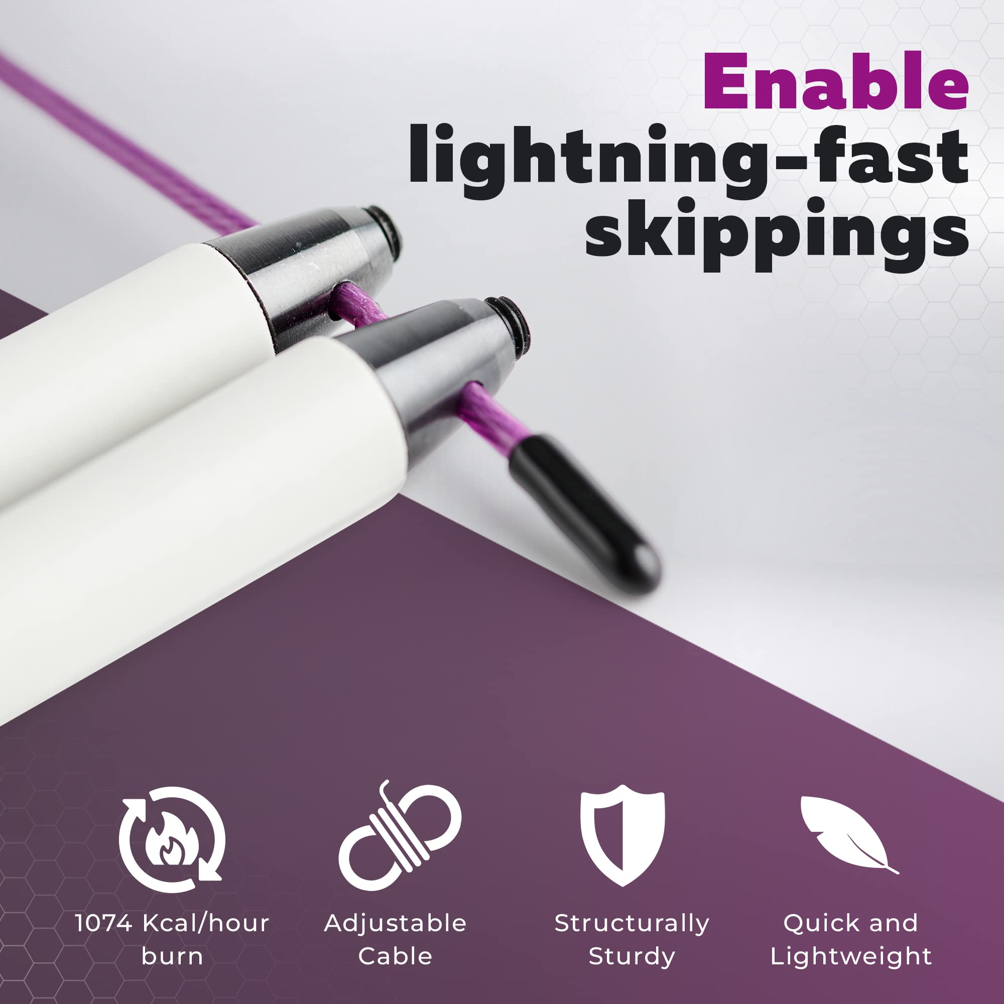 PICSIL - Sphinx Rope | 360° Spin Jump Rope | Dual Bearing System | Fast & Lightweight for Fitness, Cross Training Boxing | Adjustable Cable| Double Rolling | - Image 4