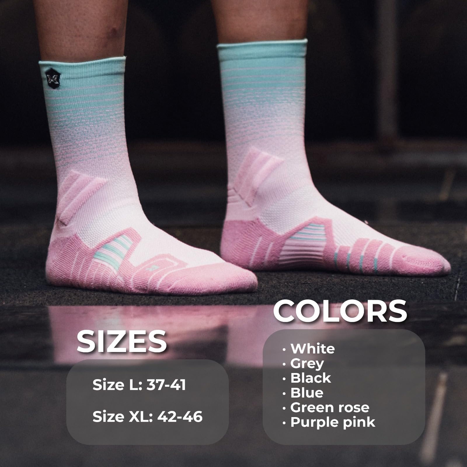 PICSIL Sport Socks, Ideal For Running, Gym, Paddle, Cycling, Basketball, Crosstraining, Men's and Women's Sport Socks - Image 5