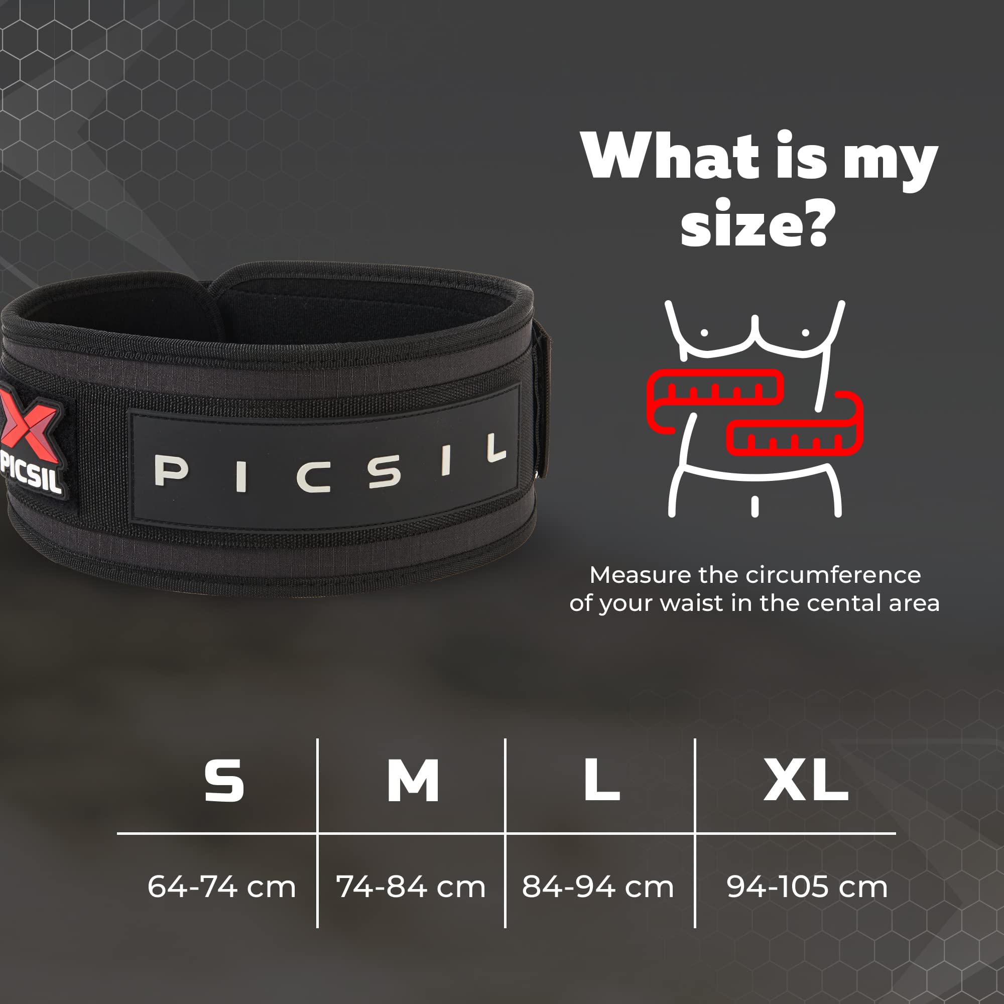 PICSIL - Weight Lifting Belt | Core & Back Support | Customizable with Patch Space | Ideal for Cross training, Squats & Barbell Exercises | Strength Belt for Women and Men | - Image 6