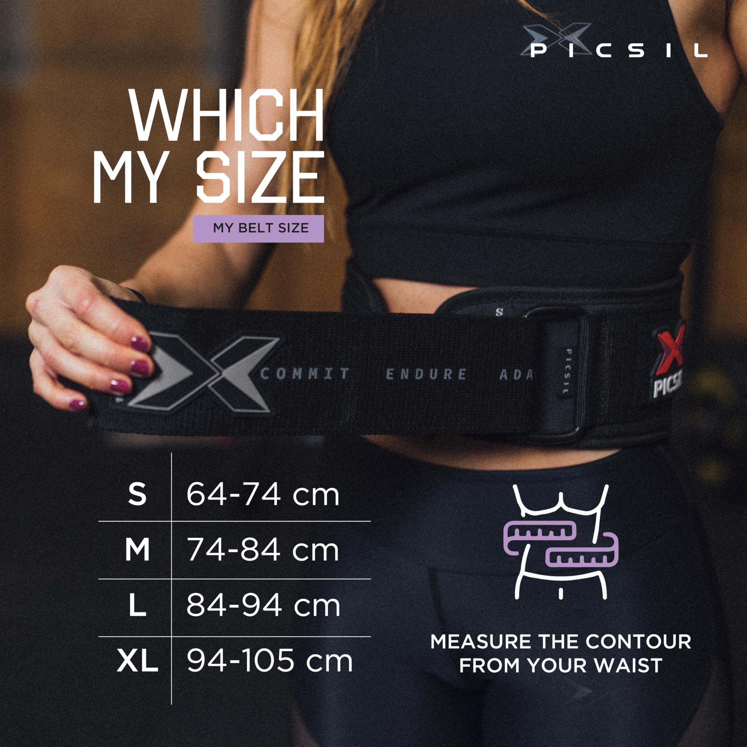 PICSIL - Weight Lifting Belt | Core & Back Support | Customizable with Patch Space | Ideal for Cross training, Squats & Barbell Exercises | Strength Belt for Women and Men | - Image 5