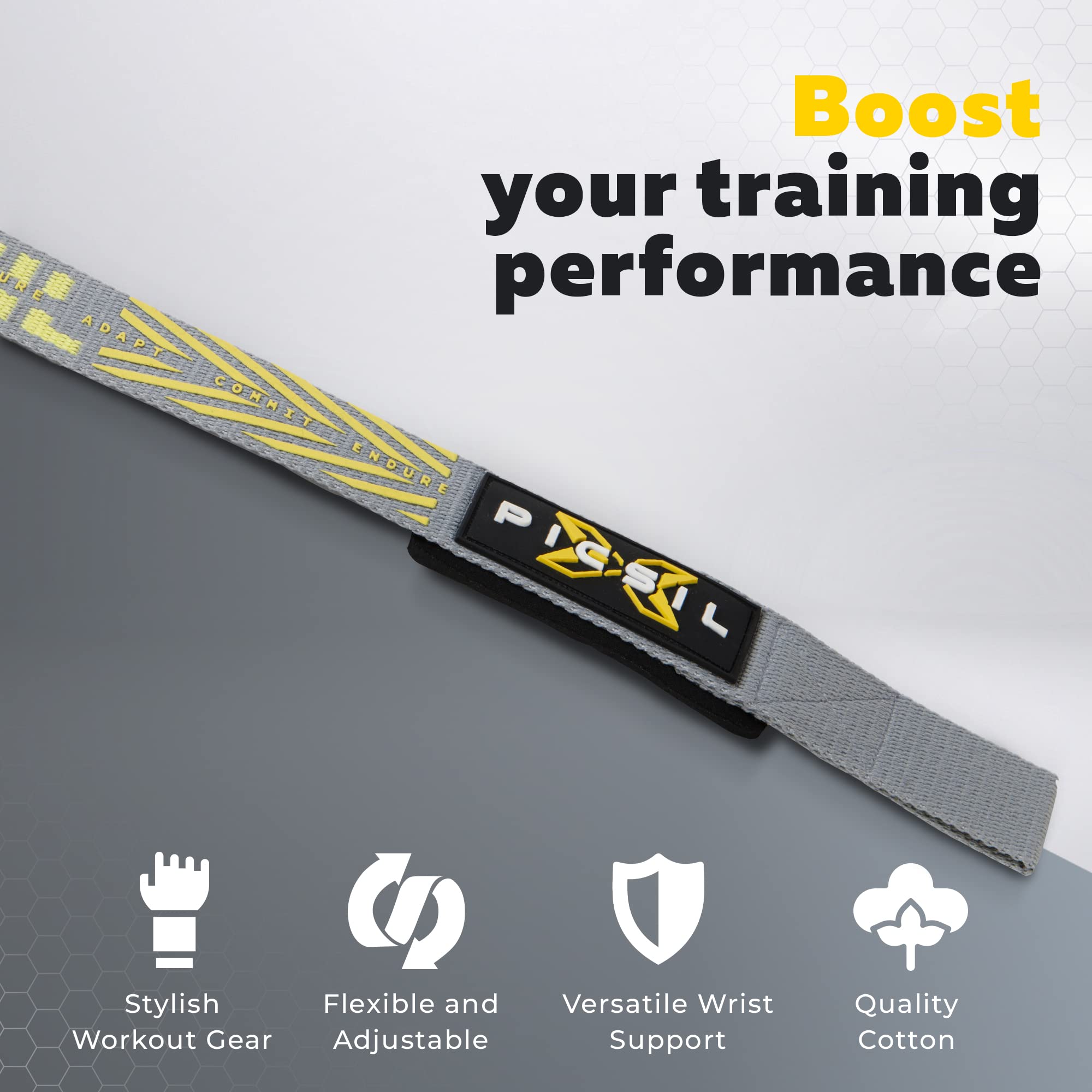 PICSIL - Weight Lifting Straps | Padded Wrist Support & Grips for Powerlifting | Ideal for Gym, Cross Training & Fitness with Hooks | Enhances Grip & Stability | Versatile for Deadlifts | - Image 4