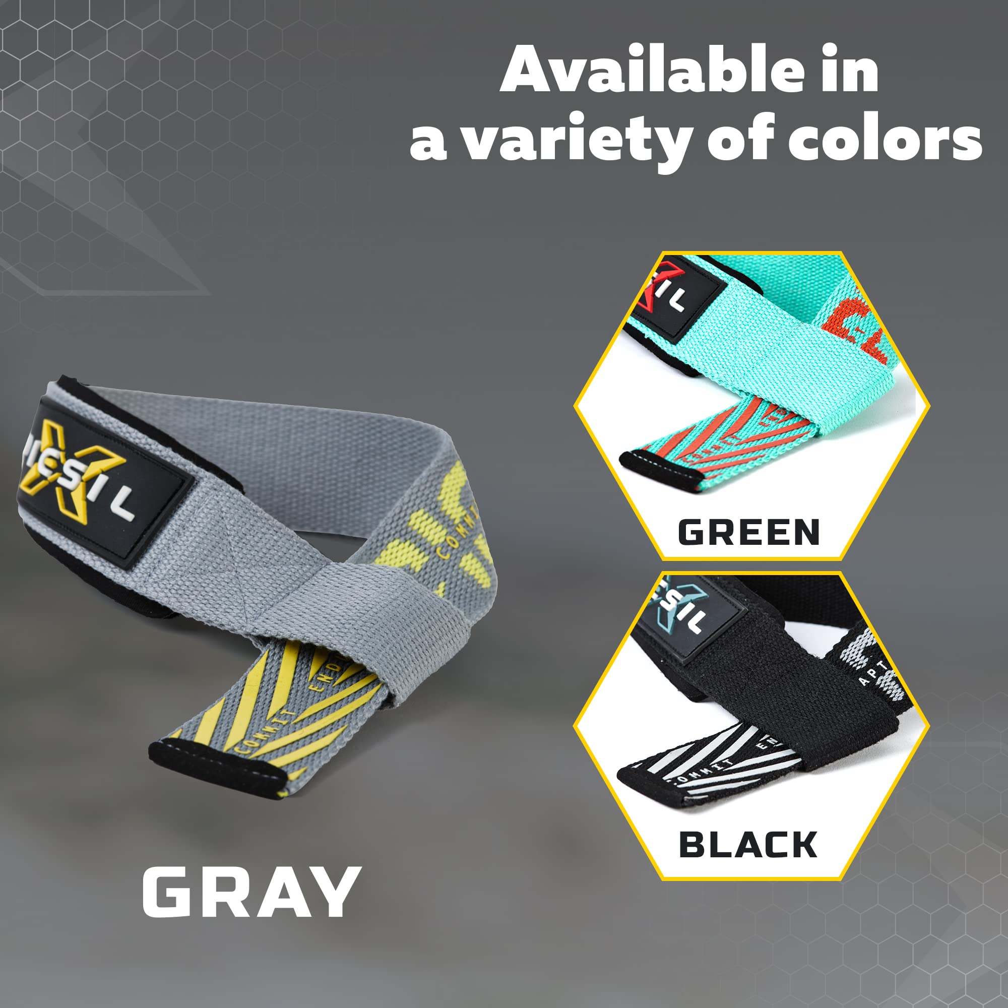 PICSIL - Weight Lifting Straps | Padded Wrist Support & Grips for Powerlifting | Ideal for Gym, Cross Training & Fitness with Hooks | Enhances Grip & Stability | Versatile for Deadlifts | - Image 6