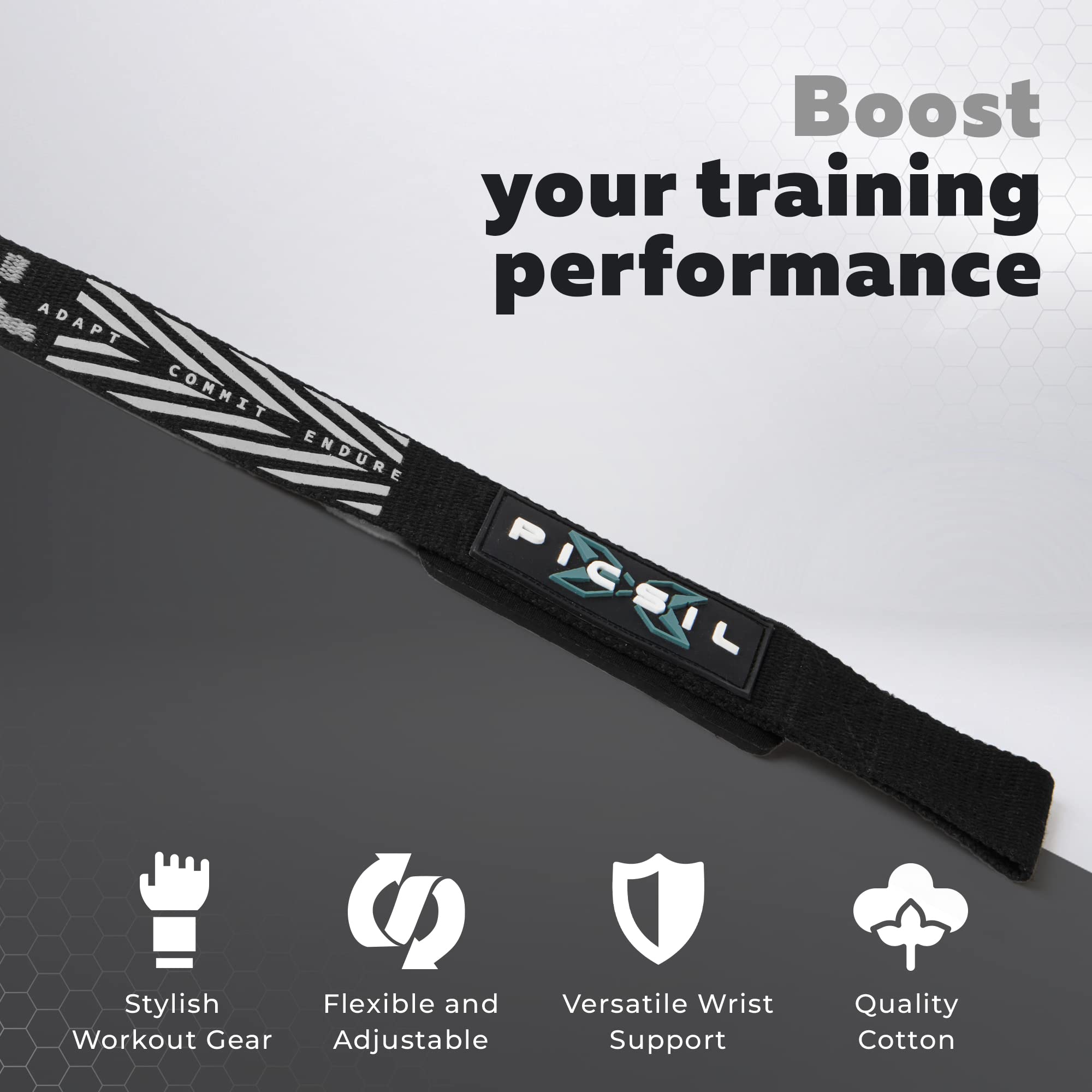 PICSIL - Weight Lifting Straps | Padded Wrist Support & Grips for Powerlifting | Ideal for Gym, Cross Training & Fitness with Hooks | Enhances Grip & Stability | Versatile for Deadlifts | - Image 4