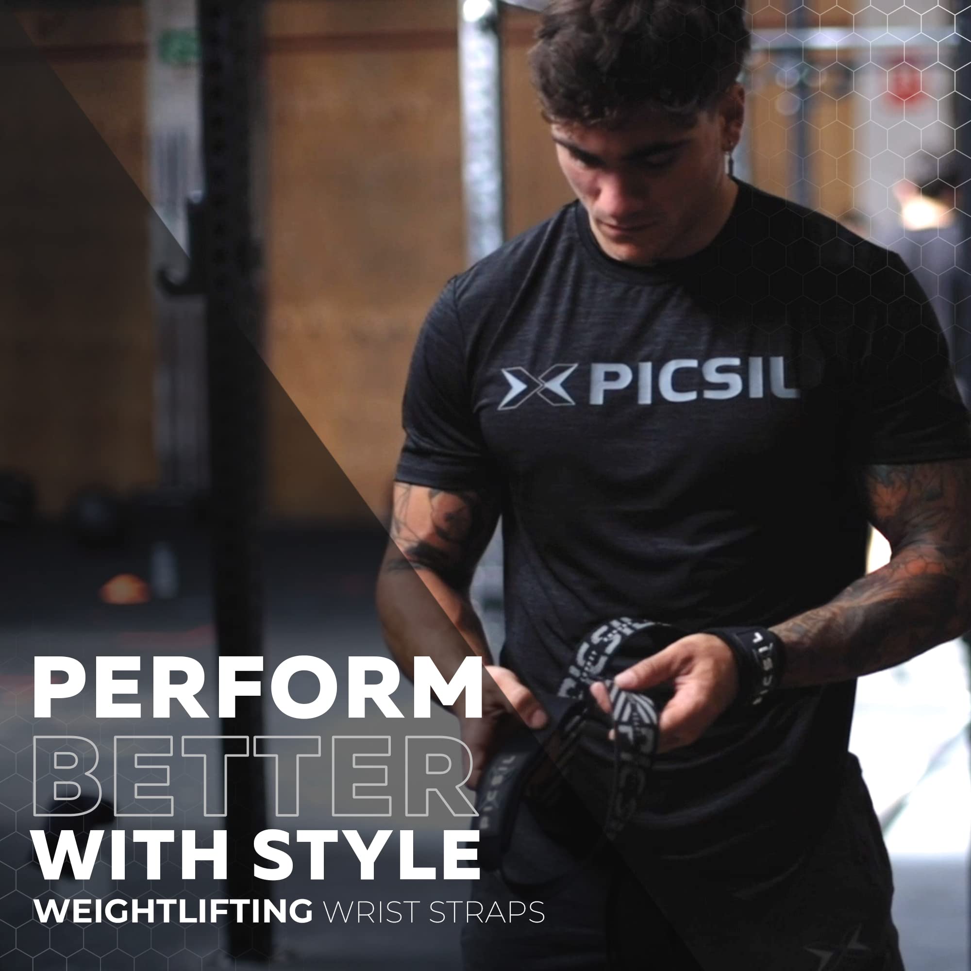 PICSIL - Weight Lifting Straps | Padded Wrist Support & Grips for Powerlifting | Ideal for Gym, Cross Training & Fitness with Hooks | Enhances Grip & Stability | Versatile for Deadlifts | - Image 8