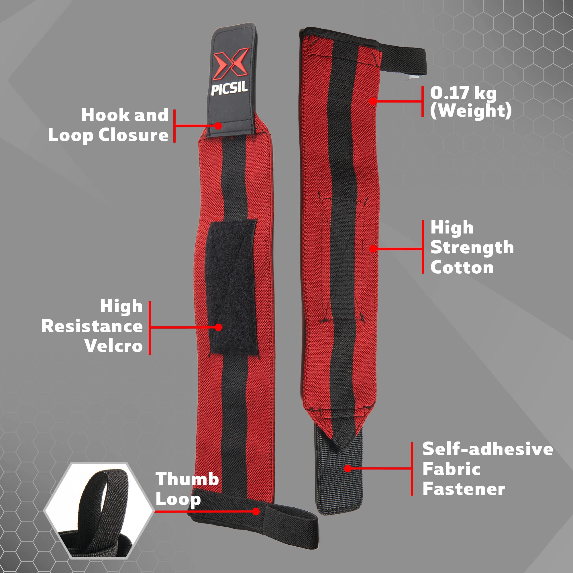 PICSIL - Wrist Support for Cross Training | Reduce Wrist Discomfort | High Performance | Elastic Nylon | Prevents Tendonitis | Ideal for Gym, Bodybuilding, Boxing, Calisthenics | - Image 4