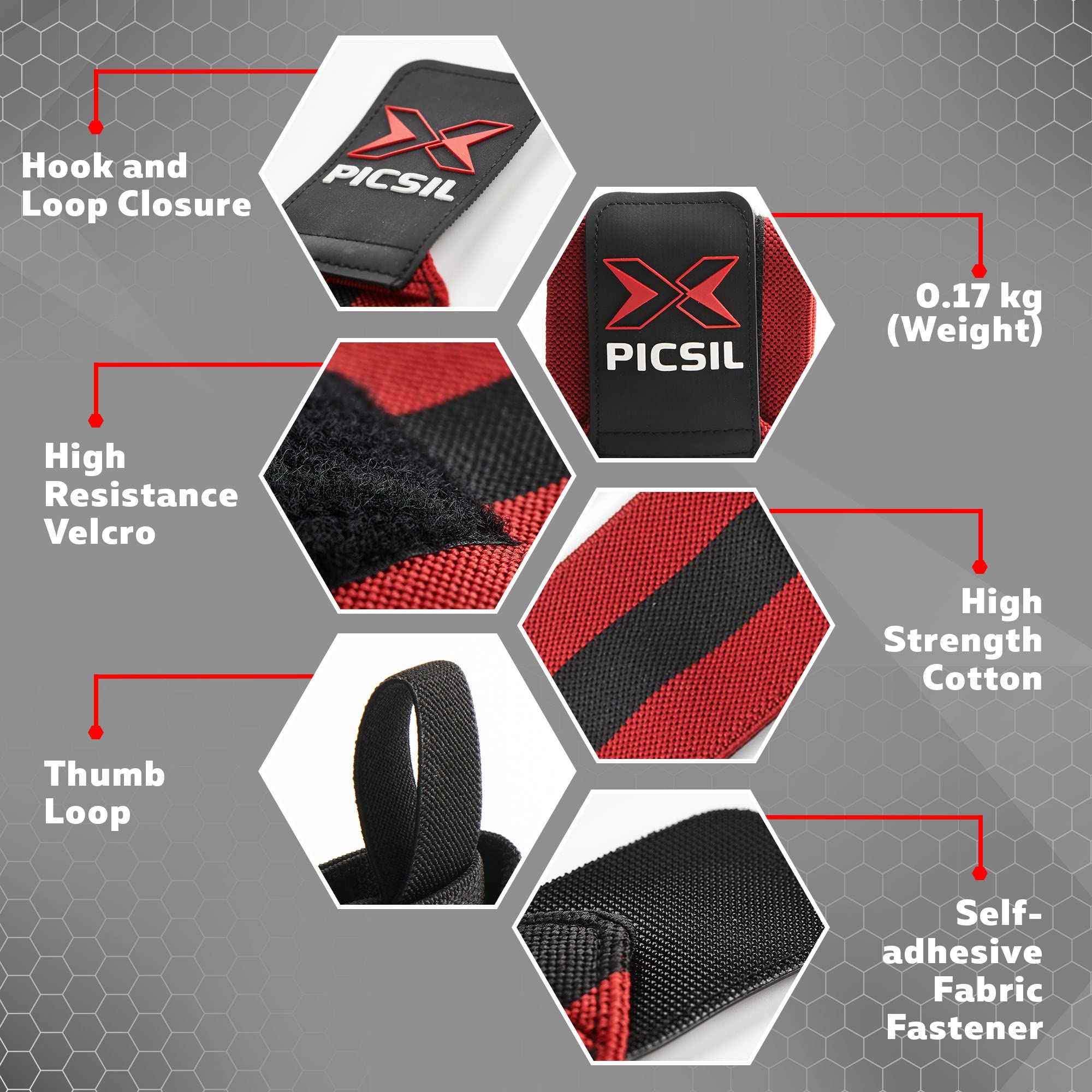 PICSIL - Wrist Support for Cross Training | Reduce Wrist Discomfort | High Performance | Elastic Nylon | Prevents Tendonitis | Ideal for Gym, Bodybuilding, Boxing, Calisthenics | - Image 8